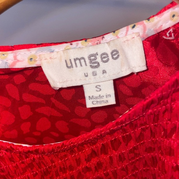 Umgee Red Mini Dress with Ruffled Sleeves - Picture 6 of 7